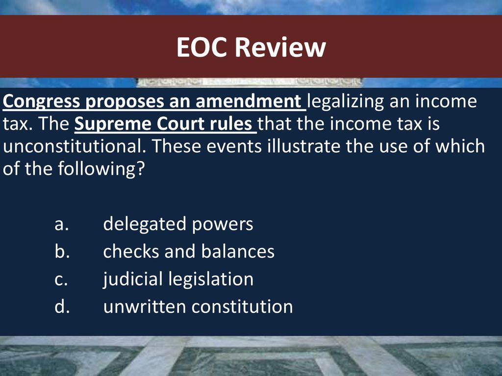 Supreme court rules income tax unconstitutional sales